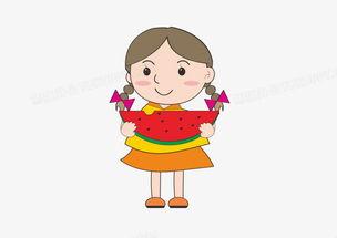 吃瓜卡通女孩配色,卡通女孩的梦幻色彩之旅
